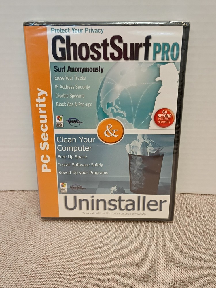 Tenebril Ghost Surf Pro & Uninstaller NEW SEALED 2003