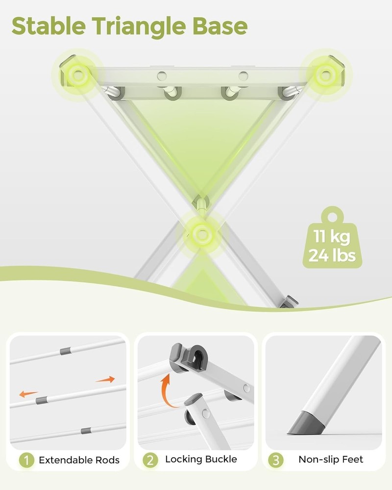 Compact 3-Tier Drying Rack - Adjustable & Lightweight for Indoor/Outdoor Use