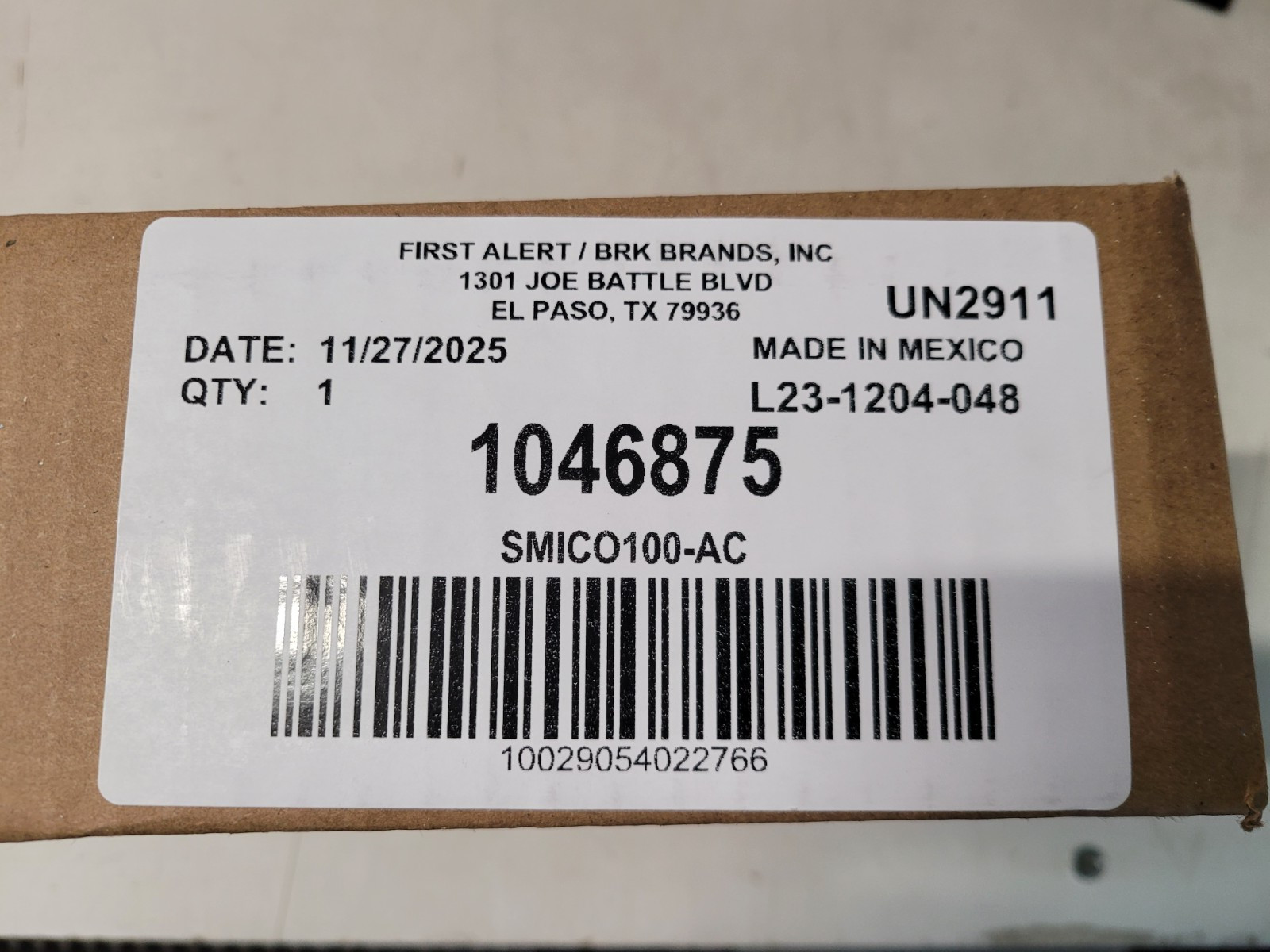 BRK First Alert SMICO100-AC Interconnect Hardwired Combo Smoke & Carbon Monoxide