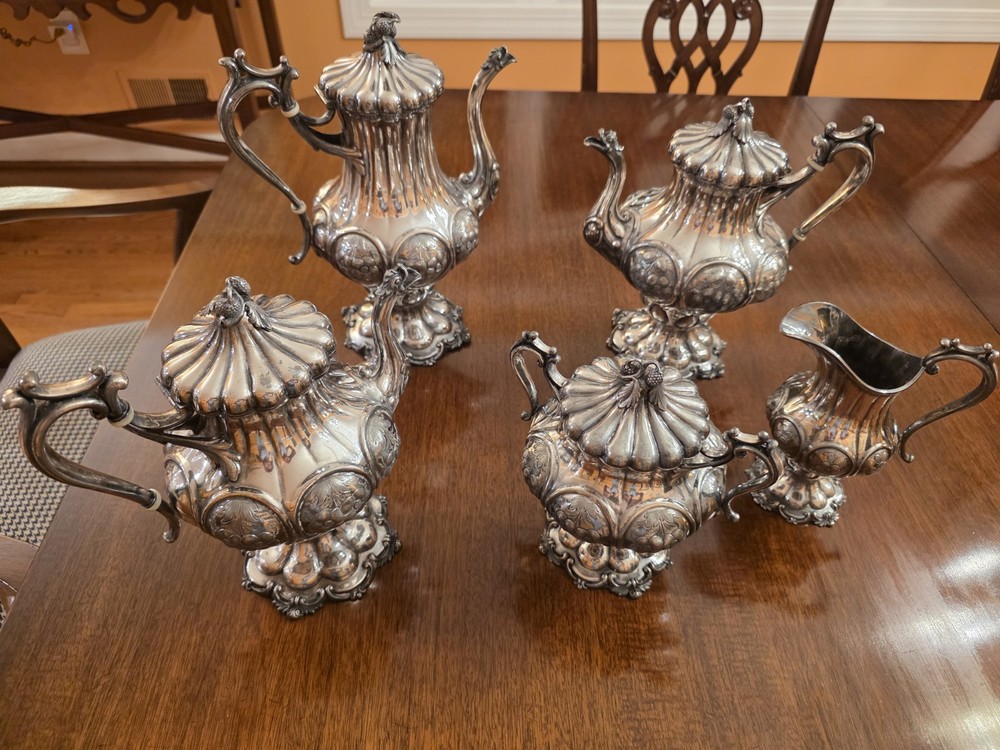 Reed and Barton 1919 Silver Holloware Tea Set - Rare - 5 Piece set