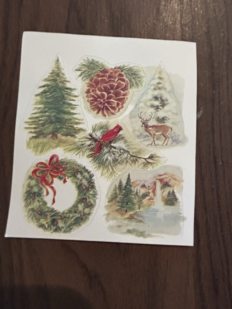 5 Sheets Rare Vintage Christmas Sticker Sheets
