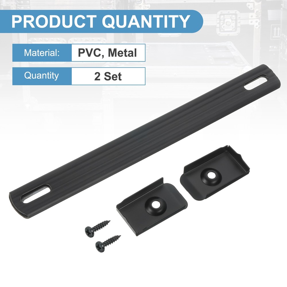 8 Inch Speaker Handle Spring Steel Handle with Screw Black 2Pcs