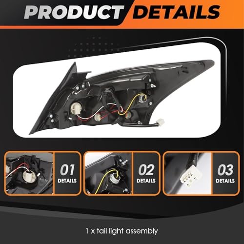 Outer Tail Light Assembly Compatible with Maxima 2012 2013 2014 Driver Left