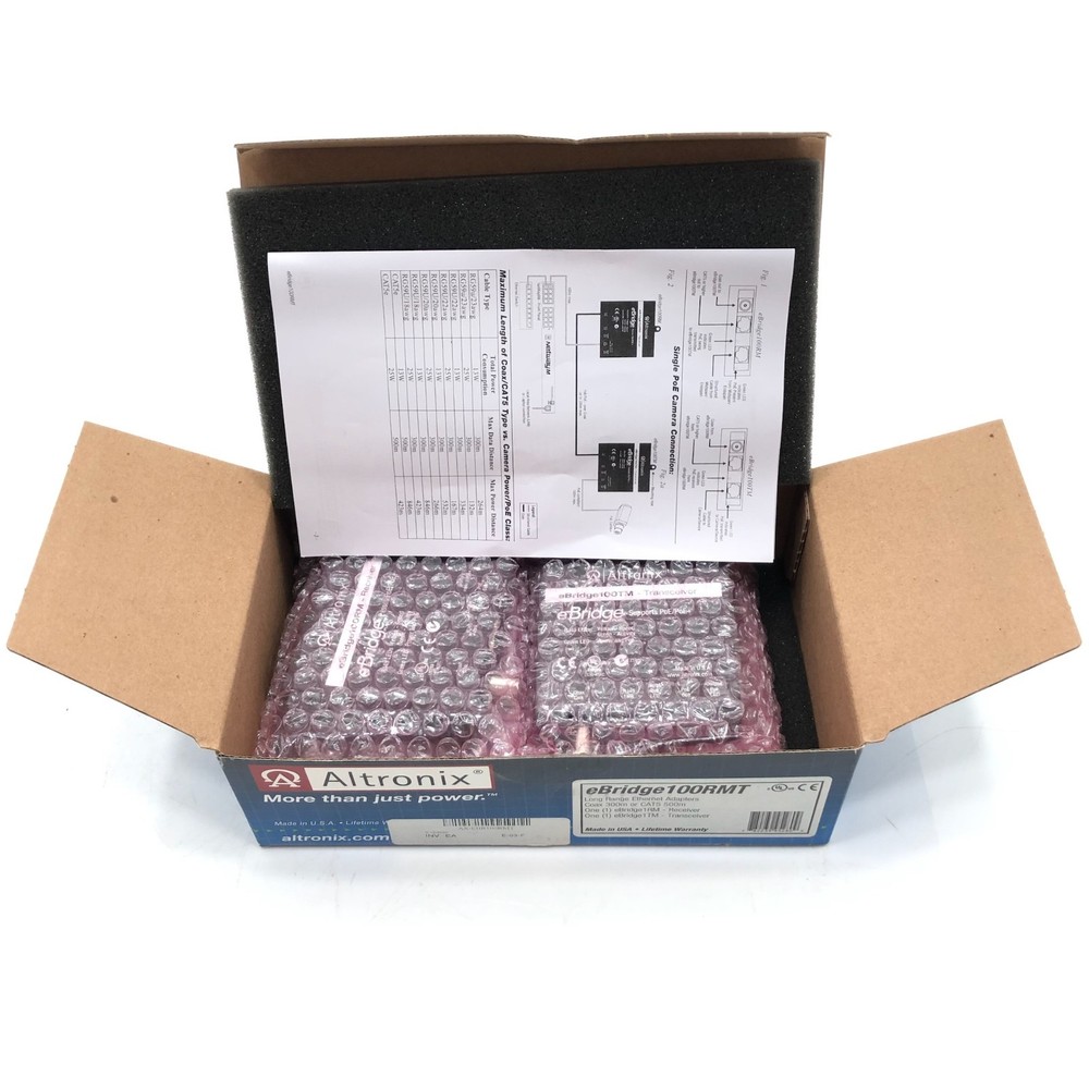 NEW Altronix eBridge100RMT Long-Range Ethernet Single Port Adapter Kit