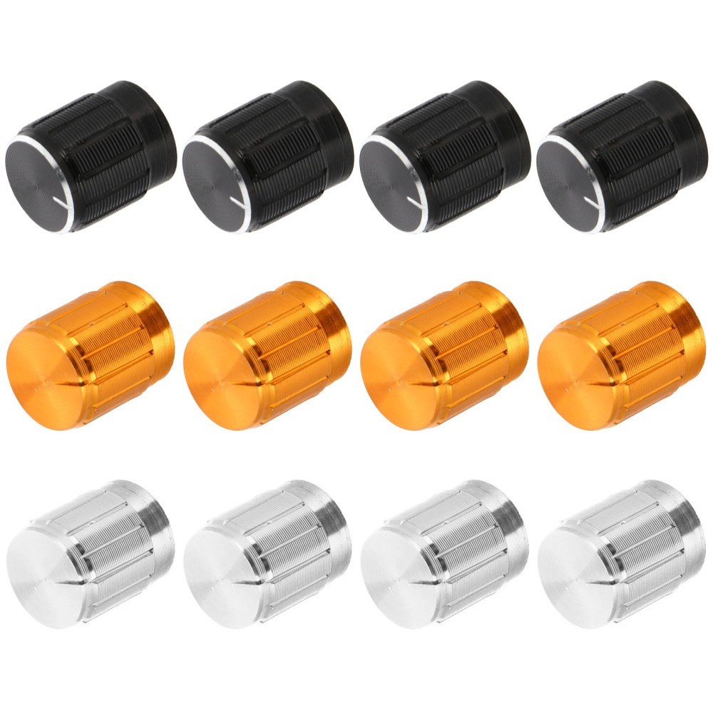12 Pcs Audio Potentiometer Knobs Aluminum Alloy Rotary Sound Control Knobs