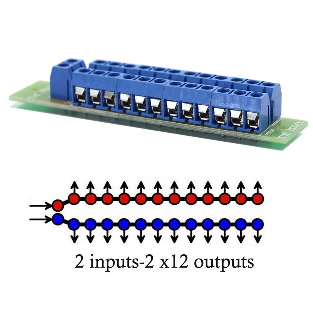 1 Set Power Distribution Board 2 Inputs 24 Outputs for DC AC Voltage PCB002