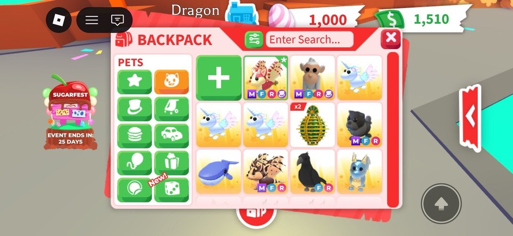 Mega fly ride strawberry batdragon- adopt me