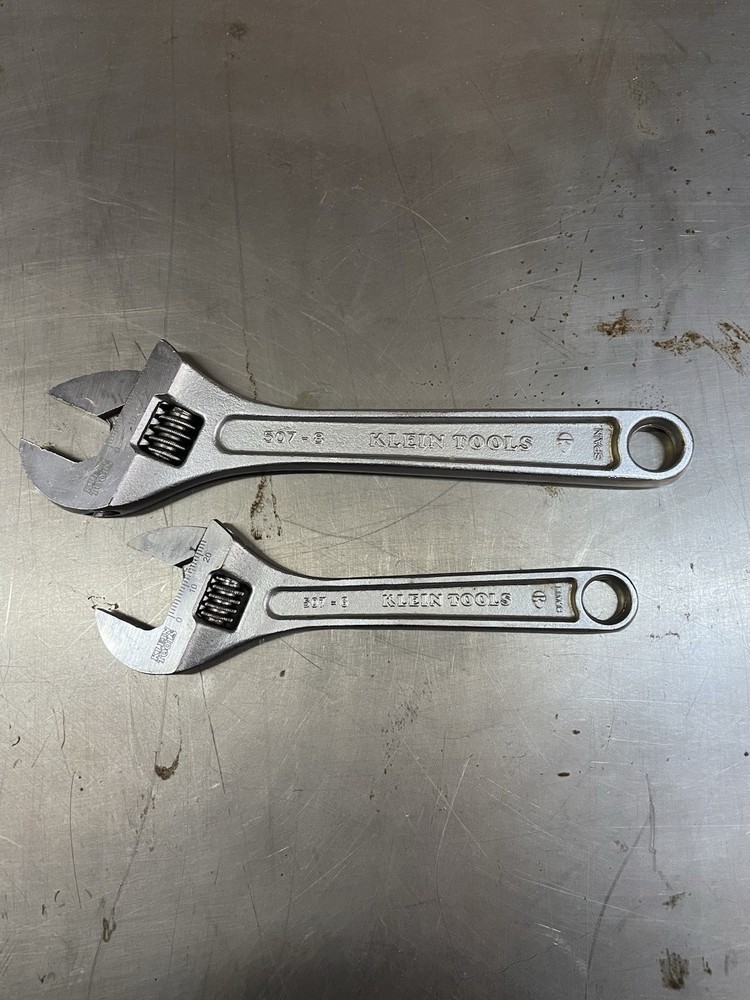2- Klein Adjustable Wrenches 6” & 8”