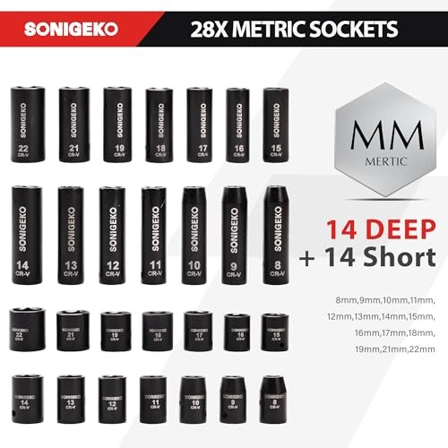 Socket Set 3/8" Drive Impact Socket 3/8" Socket Set, 48pcs Metric and SAE