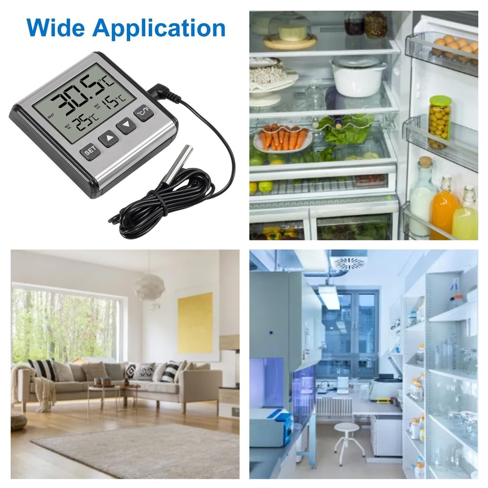 2pcs Fridge Refrigerator Thermometer Freezer Thermometer high and Low Tempera...