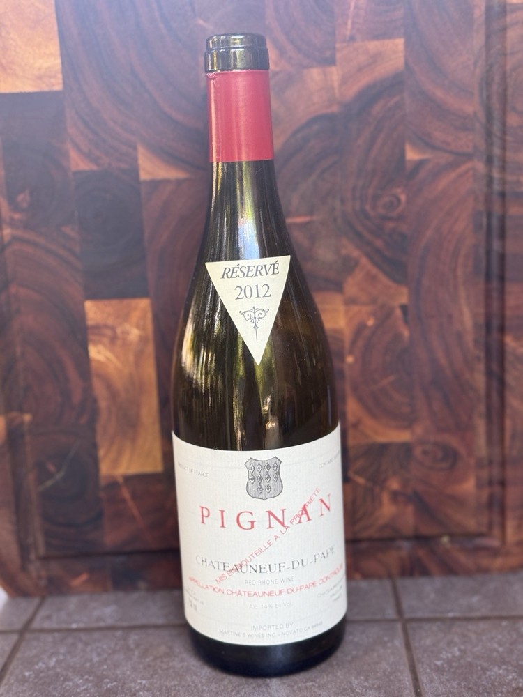 2012 Reserve Pignan Chateauneuf-du- Pape Empty Bottle