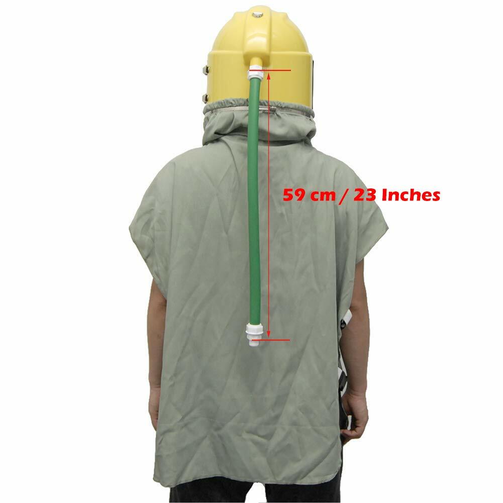 Air Fed Safety Sandblast Helmet Protector Sandblasting Shield 5 PVC Outside Lens
