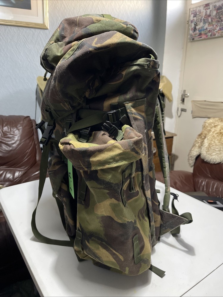 British Army Issue Rucksack + Frame Long Convoluted Back DPM + Side Pouches