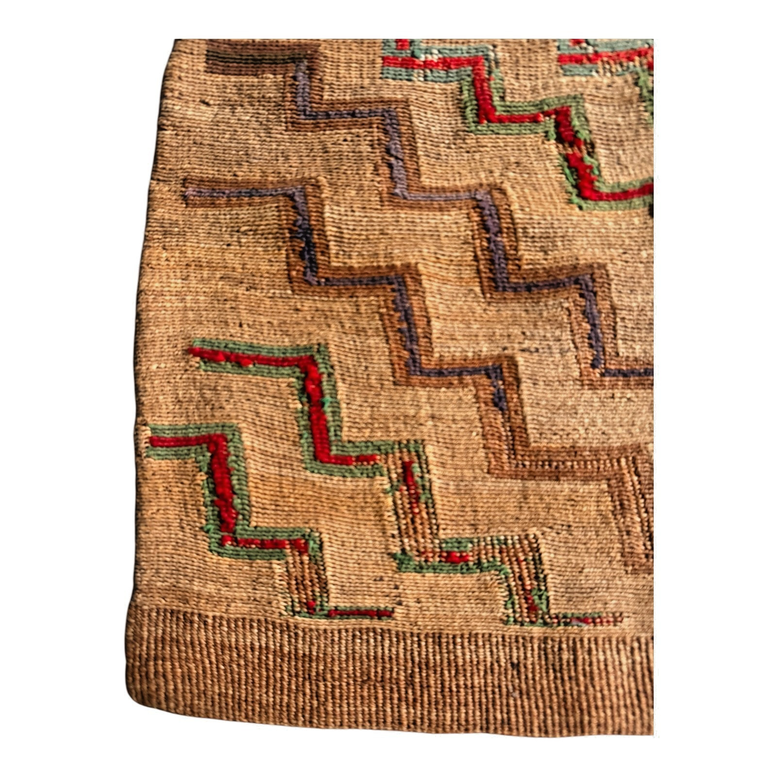 Antique Native American Plateau Nez Perce Double Sided Corn Husk Flat Bag