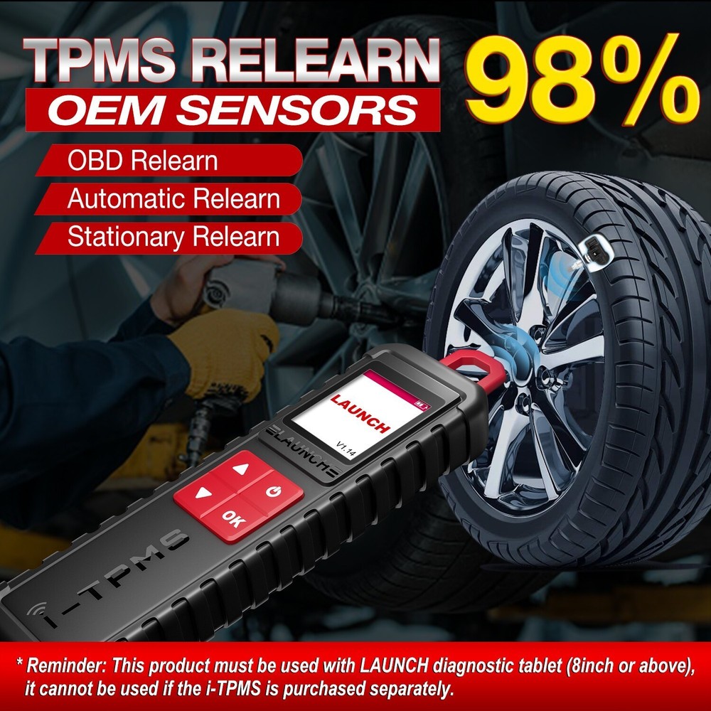LAUNCH i-TPMS Handheld TPMS Service Tool Work with X-431 Scanner or i-TPMS APP*^