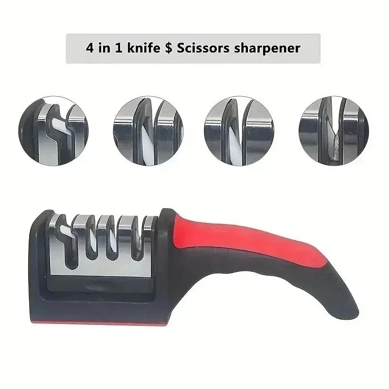 Knife Sharpener Professional Ceramic Tungsten Kitchen Sharpening System 4 Stage