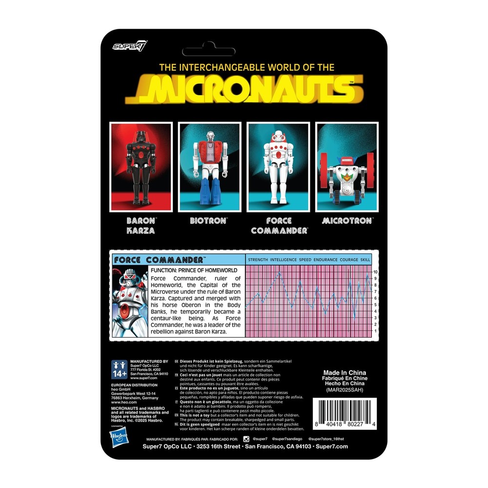 Super7 Reaction+ Micronauts Force Commander - 3.75 inch Scale, Multicolor