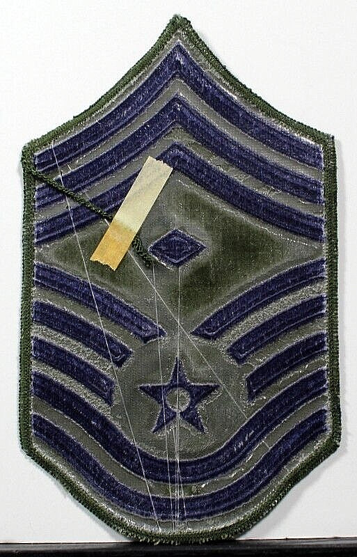USAF Male Chief Master Sergeant First Sergeant Stripes OD Fatigue Patch Pair