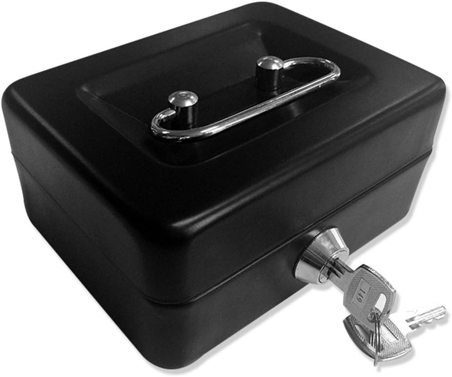 Key-Controlled Black Cash Box - Small Size for Personal Security & Convenience