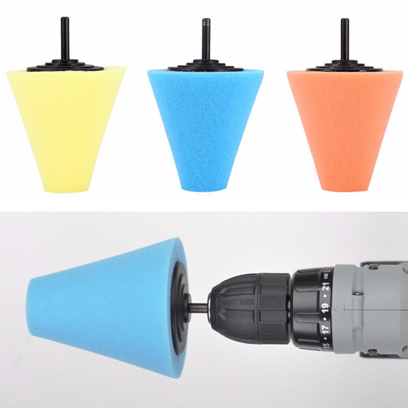 1PC Cone Polishing Random Sponge Cleaning Drill FOR Car Wheel Hub Replace Tool