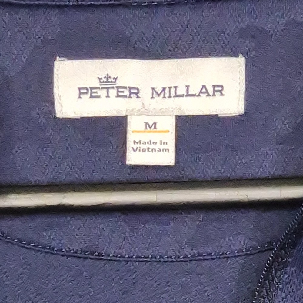 Peter Millar Barstool Golf Jumper Pullover Size Medium Blue 1/4 Zip Long Sleeve