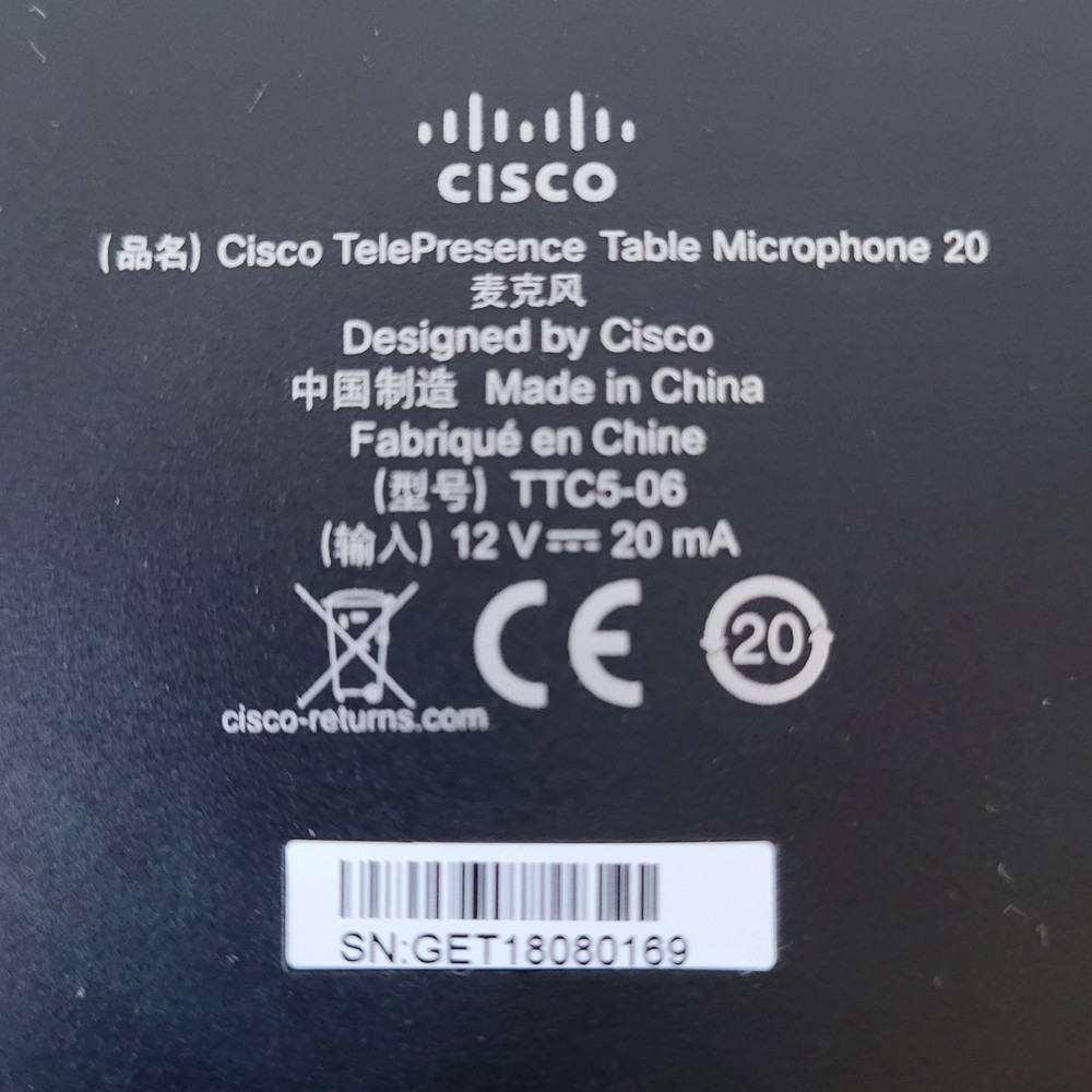 CISCO TTC5-06 Table Microphone TelePresence 20 Mini Jack