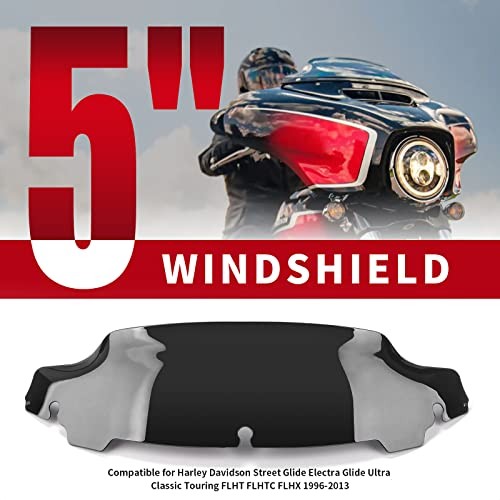 Windshield Motorcycle Wave Windscreen Fit for 2014-2023 Harley Davidson 5 Inch