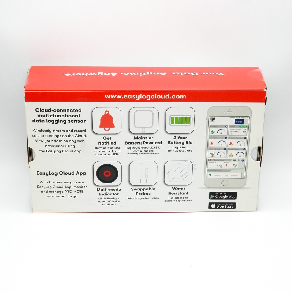 RS PRO 172-0562 Thermistor Probe Temperature Cloud-Connected Data Logger Kit