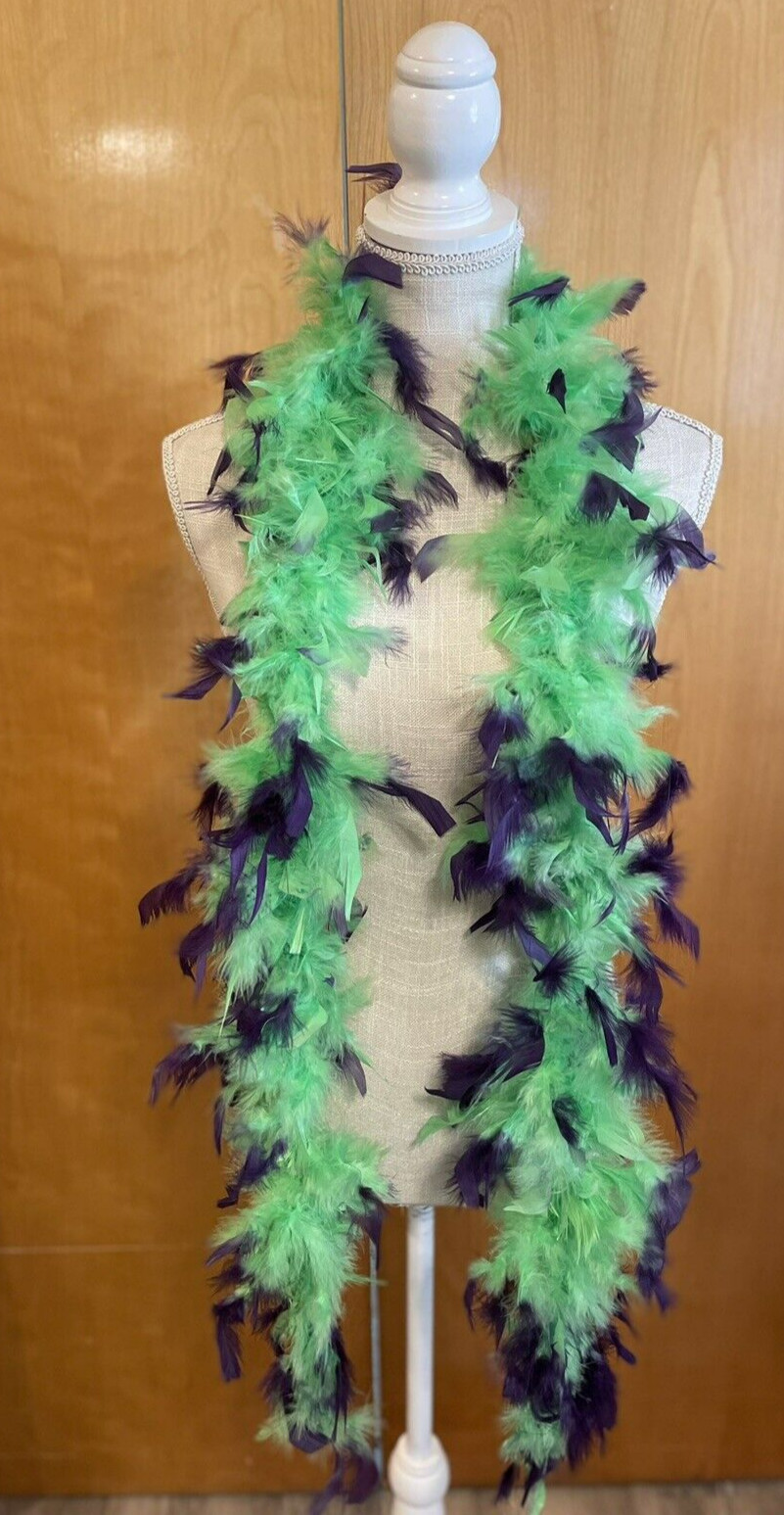 Feather Garland Boa 6ft Green Purple Halloween Costume Dance Party New MSRP$7.99
