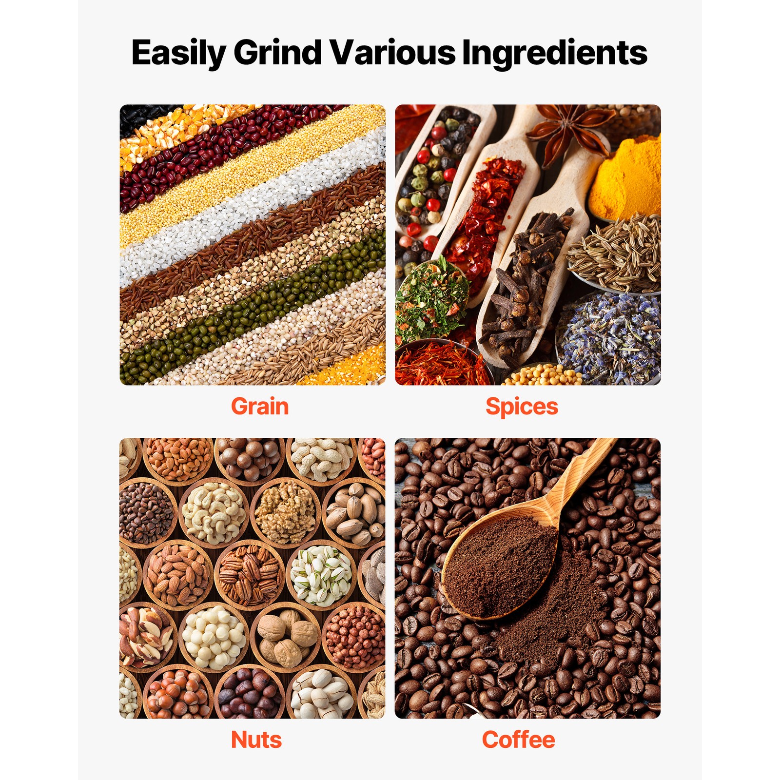 Uimoso Manual Grain Mill with High Hopper, Hand-Crank Cast Iron Corn and Grinder