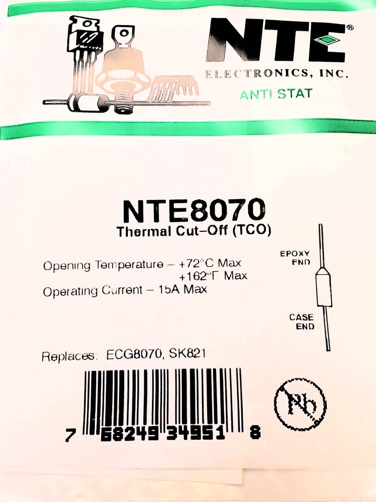 NTE Thermal Cut-off Choose your Temperature value