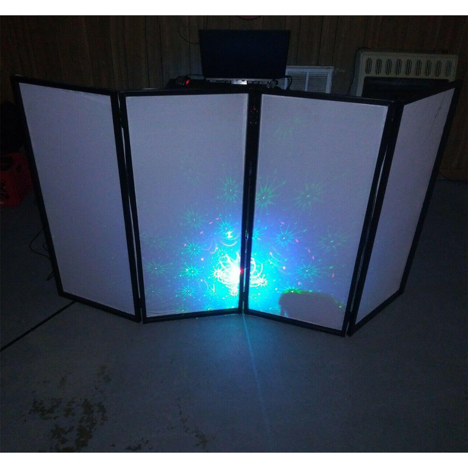 Portable DJ Event Facade White/Black Scrim Metal Frame Booth +Travel Bag Case