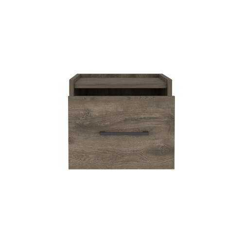 AS Floating Nightstand, with Handy Drawer and Surface, Dark Brown