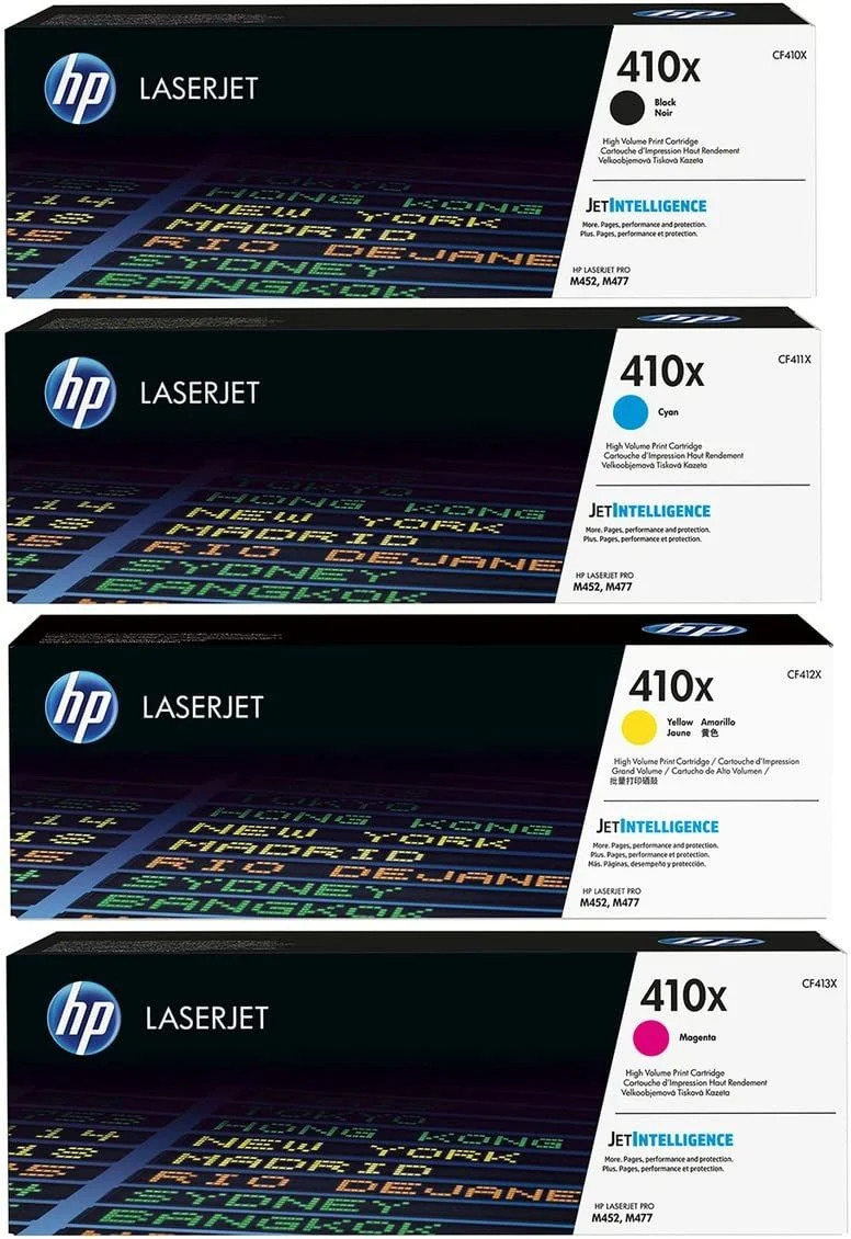 HP 410X High-Yield Toner Cartridge Set 4 Colour(Black,Cyan,Magenta,Yellow)