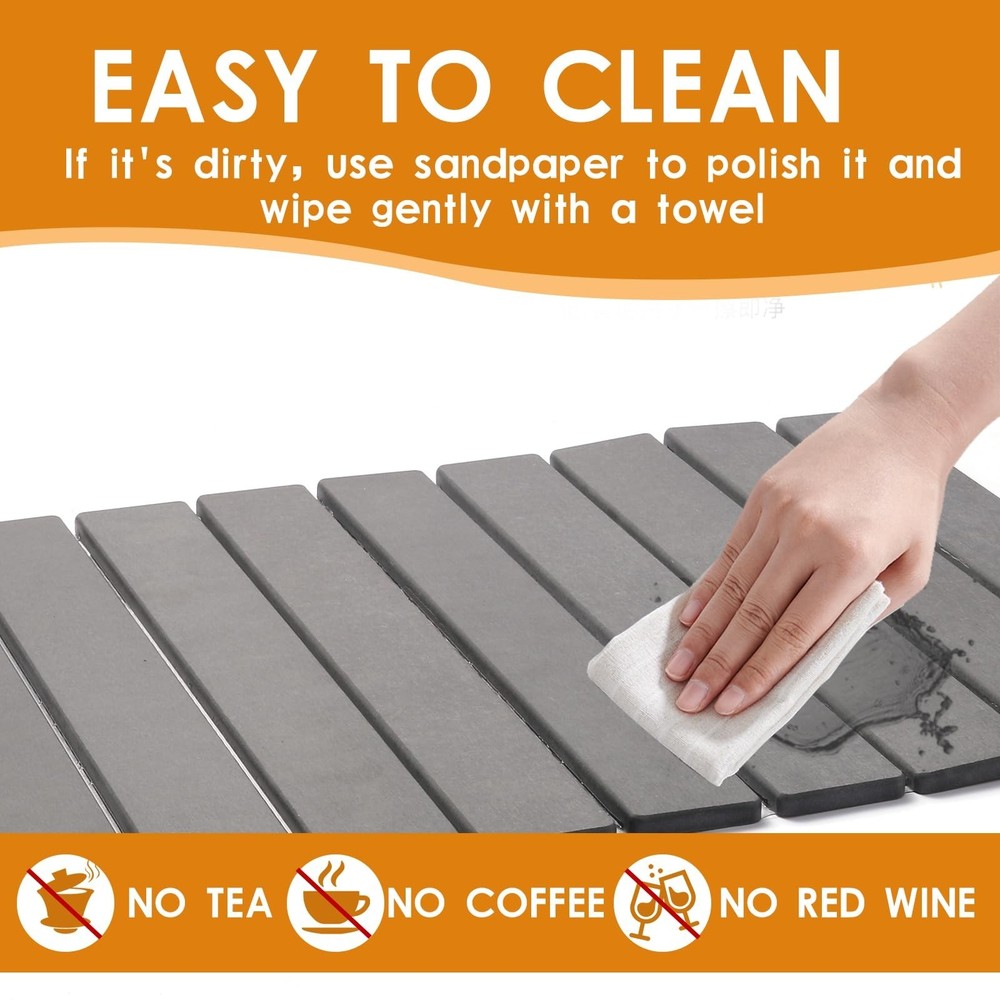 Drying Mat Stone Kitchen Counter, Foldable Stone Drying Stone for Kitchen Cou...