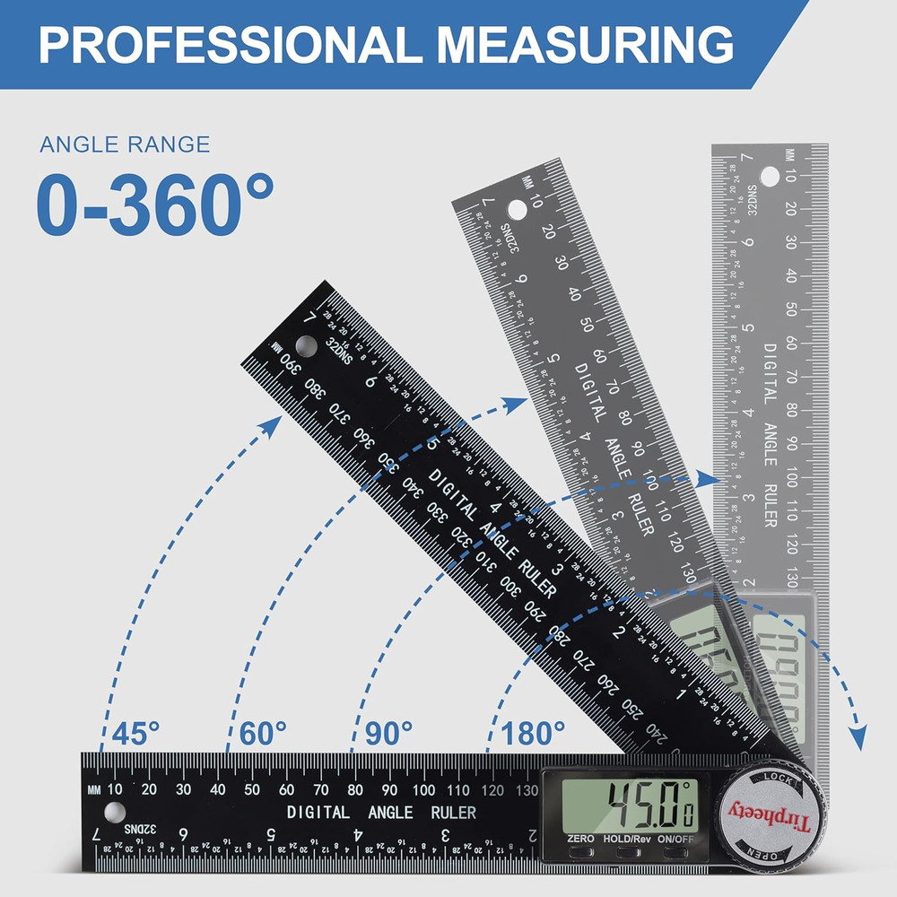 Digital Angle Finder Protractor - 7-Inch Quick Display Measuring Tool