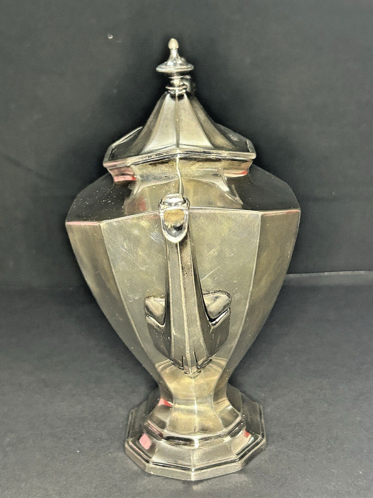 Antique Reed & Barton Silverplate Teapot Octagonal Paneled No. 3690 Monogram