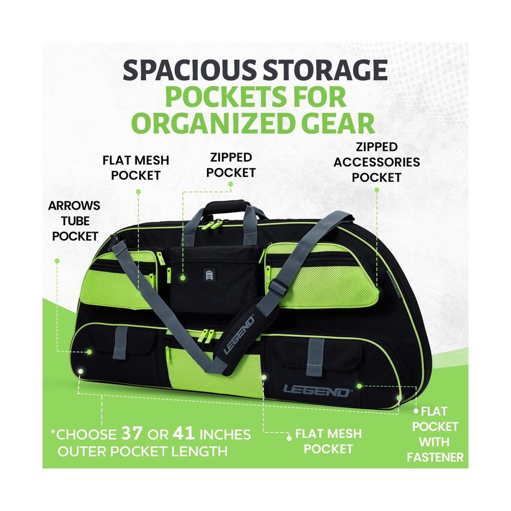 Legend Apollo Travel Compound Bow Case - Soft Bow Case with Spacious Storage ...