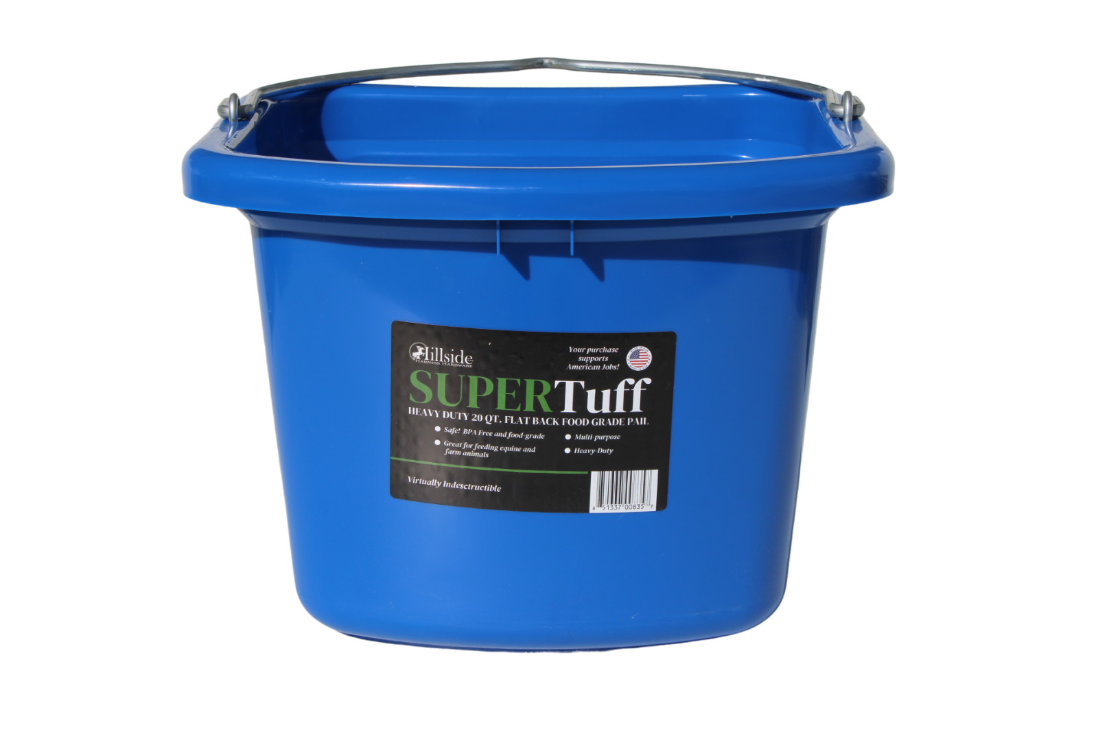 SuperTuff Heavy Duty Horse Water Bucket 5 Gallon Livestock Feeder Grey