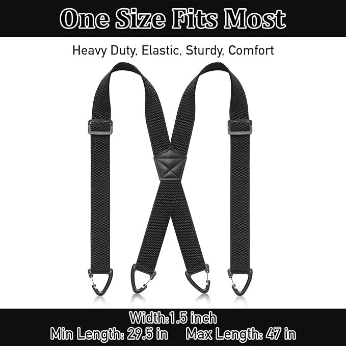 Men's Heavy Duty X-Back Hidden Suspenders 1.5" Under Clothing