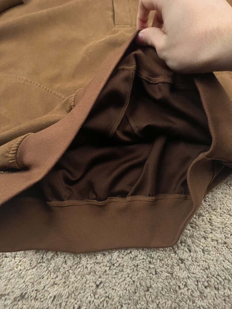 Zero Restriction Brown Microsuede Mens Golf Jacket Valhalla Golf Large 1/4 Snap
