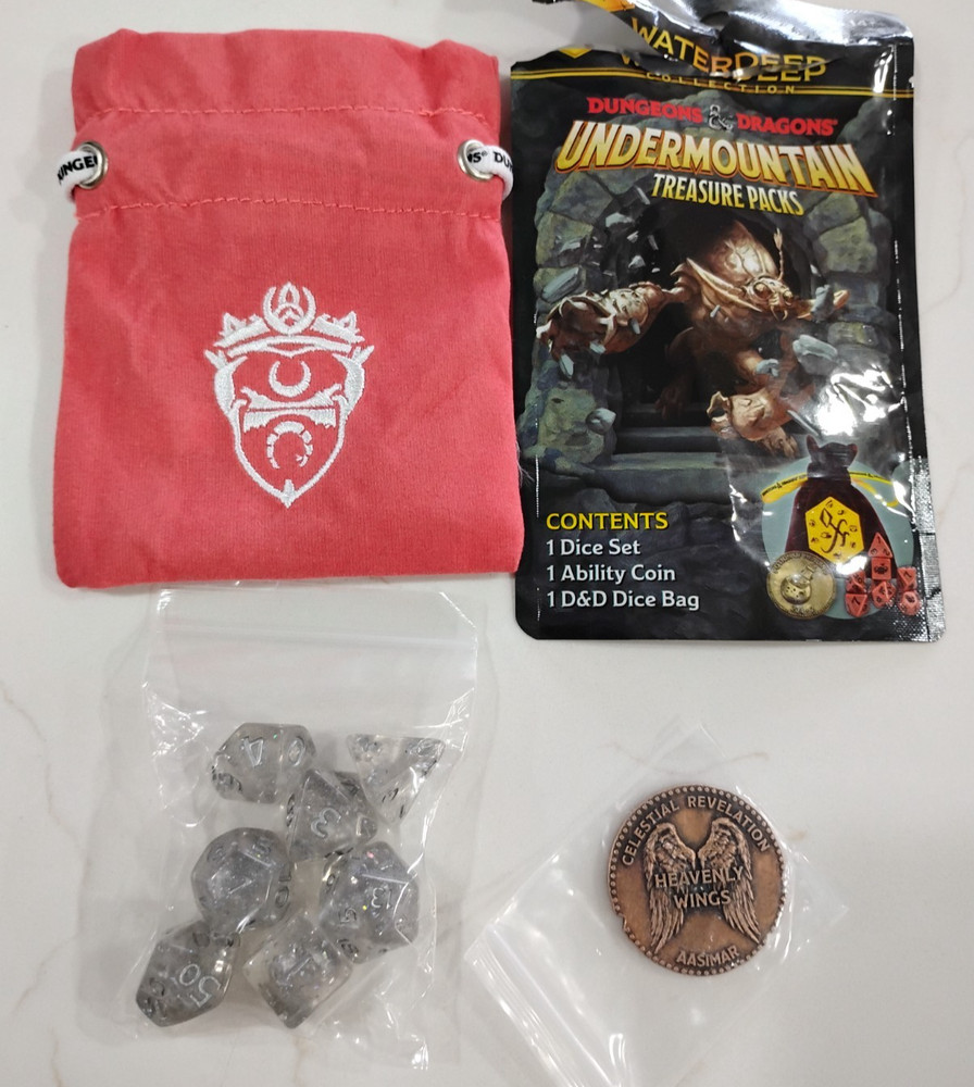 Dungeons & Dragons D&D Undermountain Treasure Pack Opened - Items as Pictured