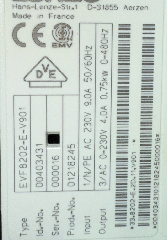 new Lenze drive EVF8202-E