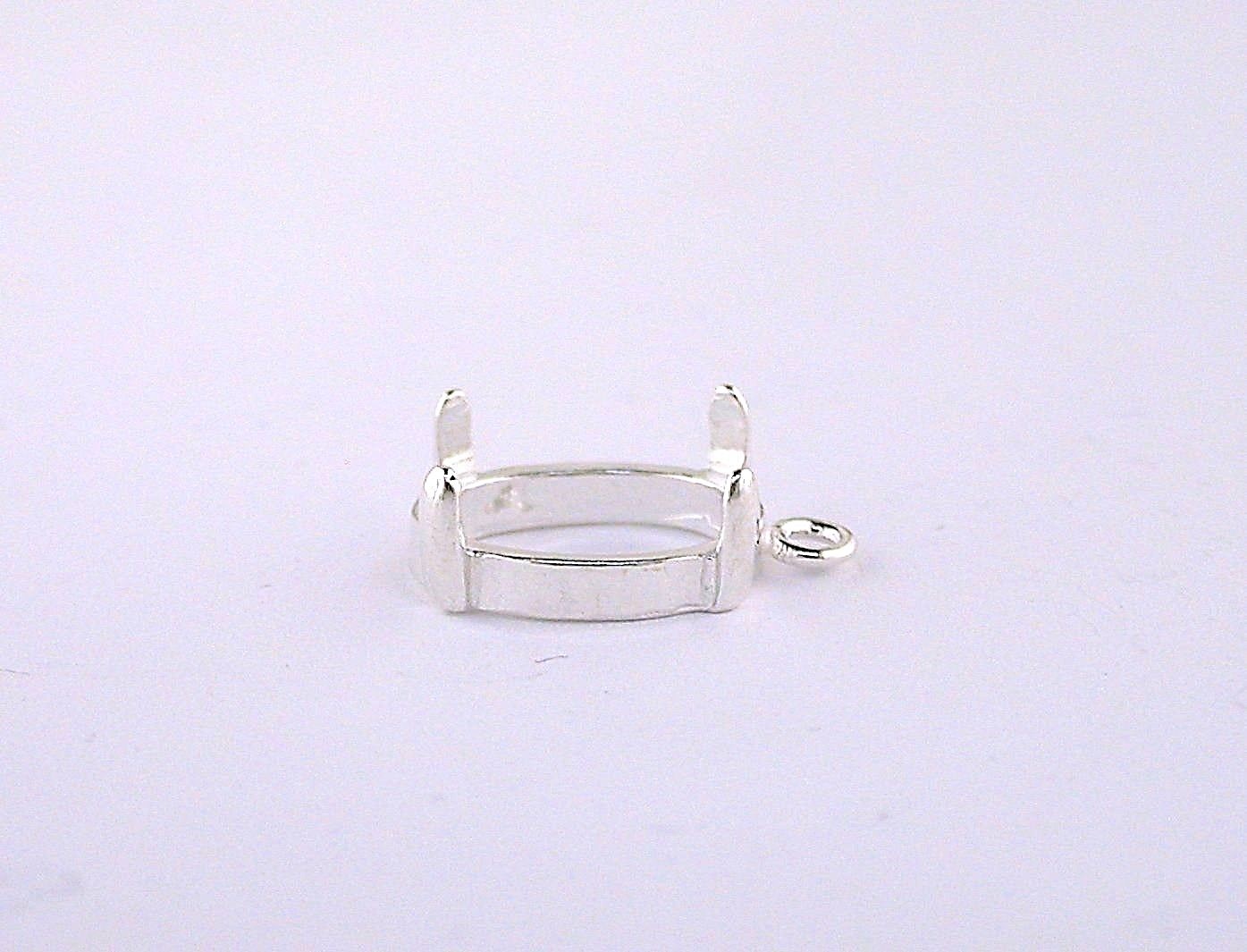 Oval Cabochon Dangle Setting Sterling Silver