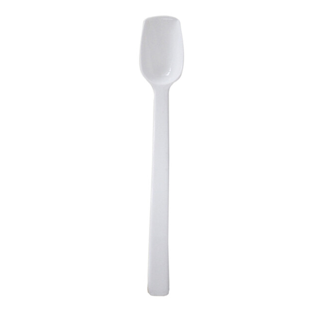 Thunder Group PLBS010WH 3/4 oz White Polycarbonate Solid Buffet Spoon - 1 Doz