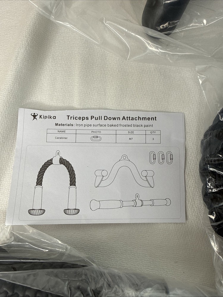 Kipika Tricep Pull Down Attachment, Cable Machine Accessories for Home Gym