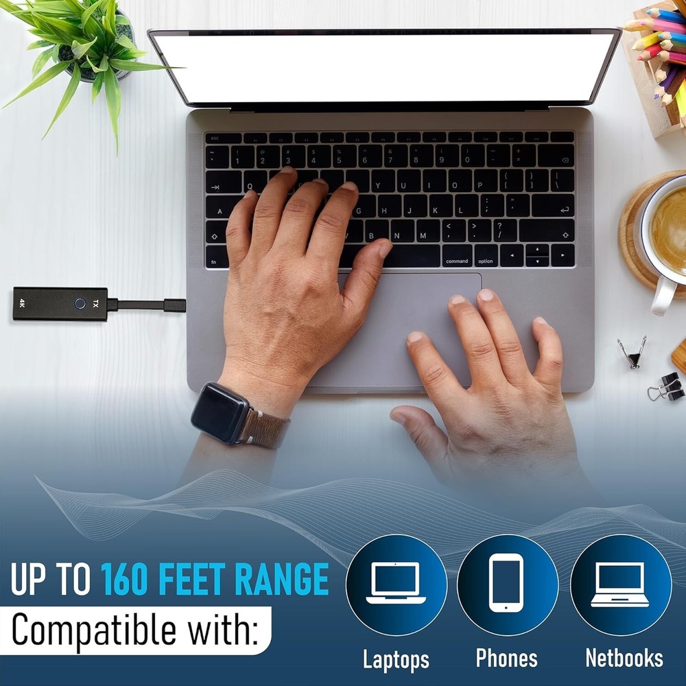 ClearClick Present+Share 4K USB-C Wireless Two Transmitters One 4K HDMI Receiver