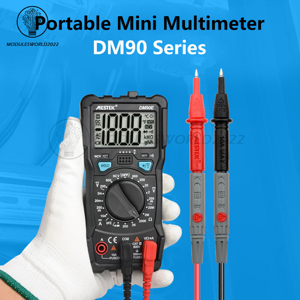 DM90E Digital Multimeter Auto Intelligent Tester AC/DC Voltage Meter 1999 counts