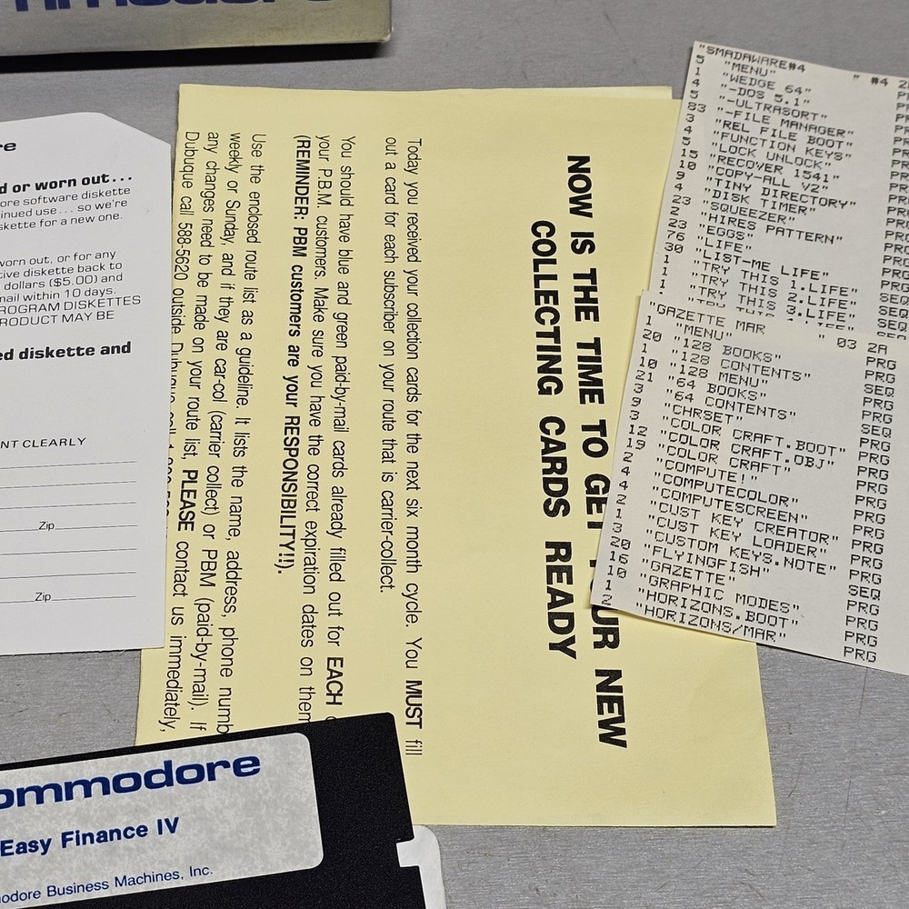 Easy Finance IV Commodore 64 Business Management Software Complete