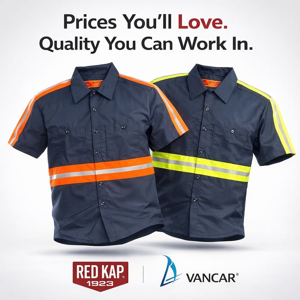 Red Kap Men's Enhanced Visibility Industrial Short Sleeve Work Shirt, Navy